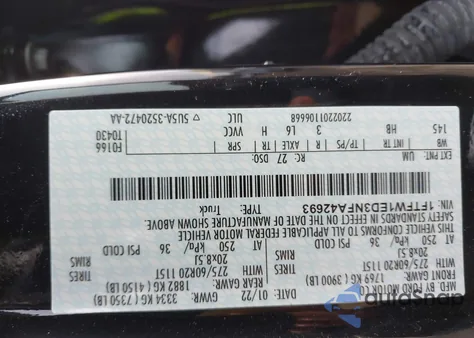 2022 Ford F-150 Lariat z USA, uszkodzony, nr VIN 1FTFW1ED3NFA42693